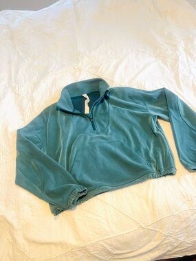 lululemon crop team ribbed quarter-zip pullover